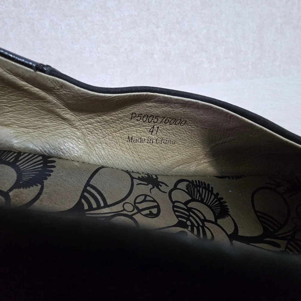 Fly London Black Leather Slip On Wedge Shoes EU‎ 41 Chunky Platform Pumps